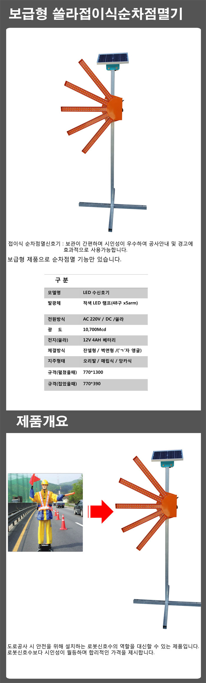 보급형쏠라순차점멸기