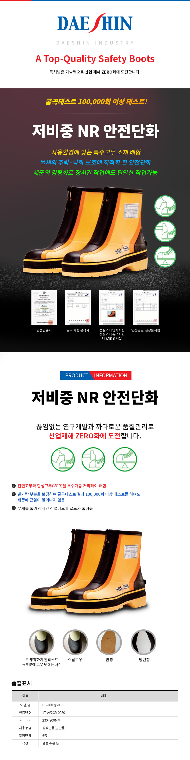 저비중 NR안전단화