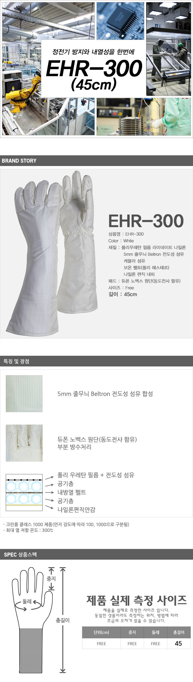 크린룸용 내열장갑