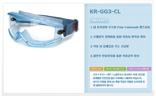 고글형보안경