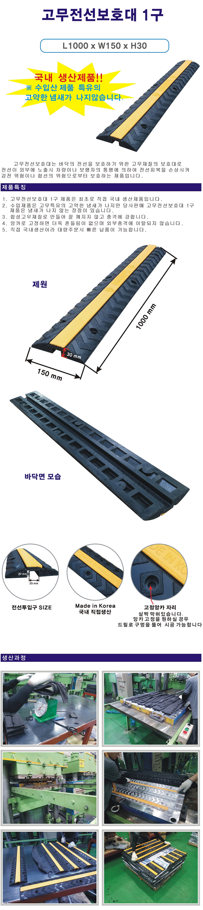 고무전선보호대 국산