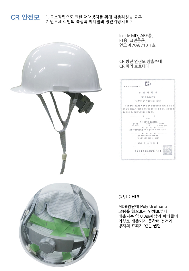 크린룸용 안전모