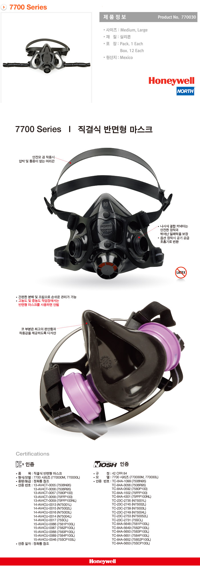 North 7700 반면형면체