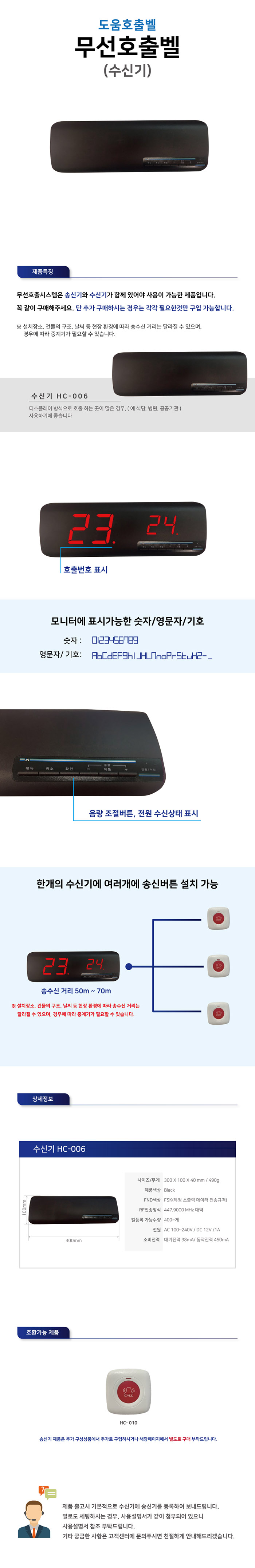 도움호출벨 수신기