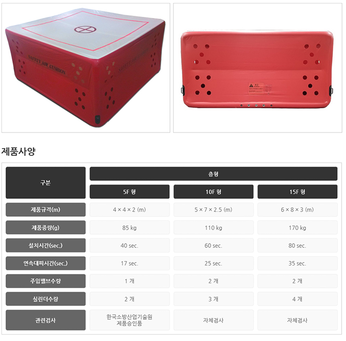 공기안전매트 실린더식
