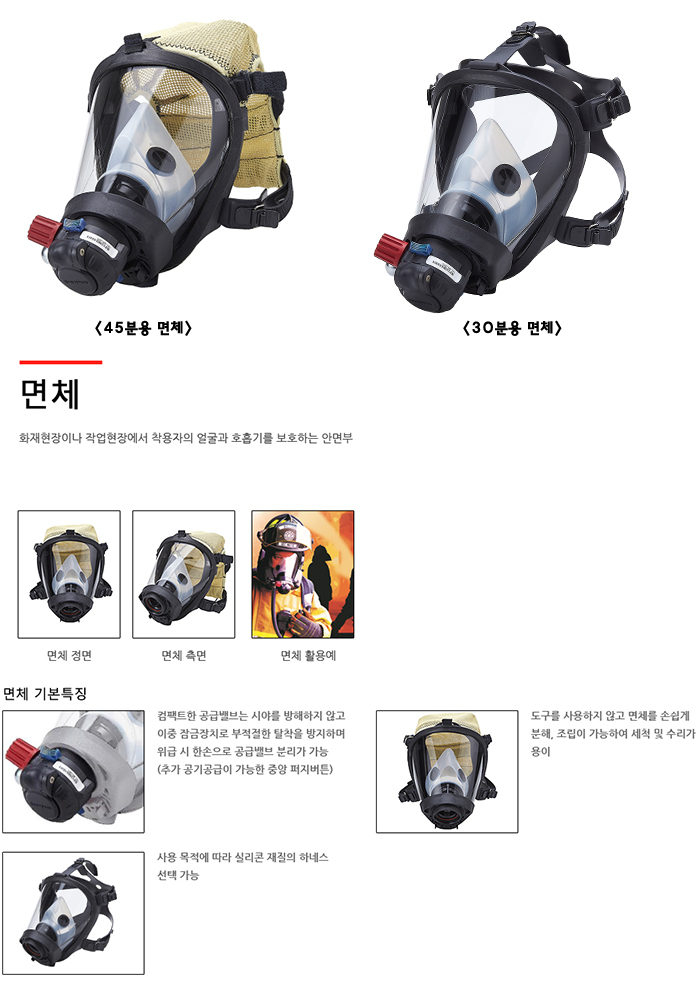 공기호흡기 안면부