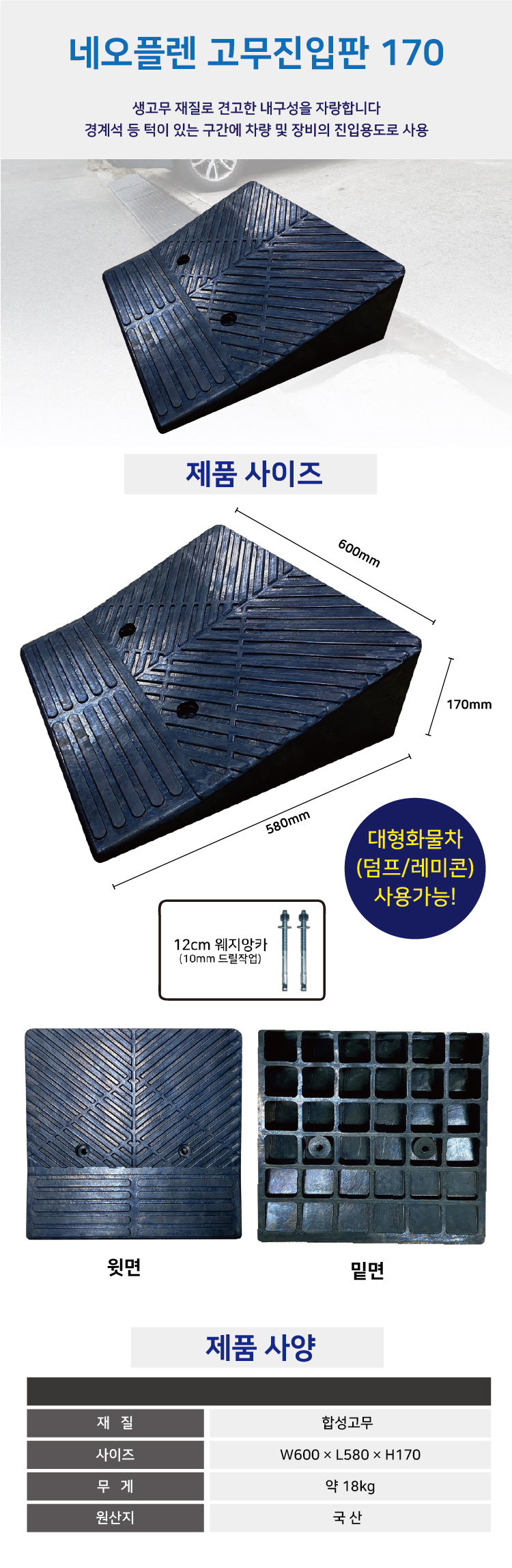 네오플랜고무진입판 170